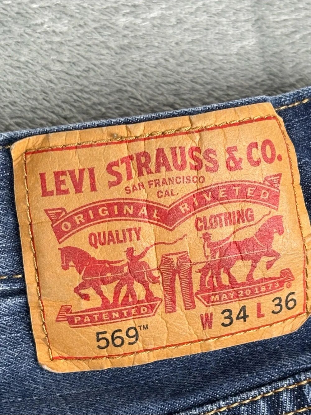 Levi's 569 Jeans Mens 34X36 (Fit 34X35) Blue Loose Straight Denim Relaxed Baggy